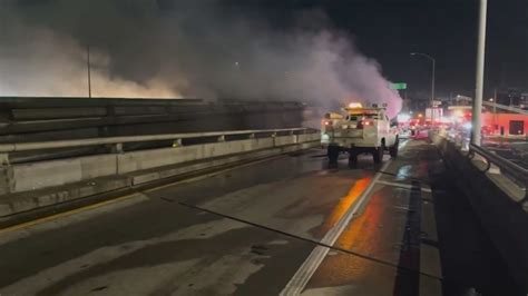 Part of Los Angeles freeway closed until further notice after massive fire