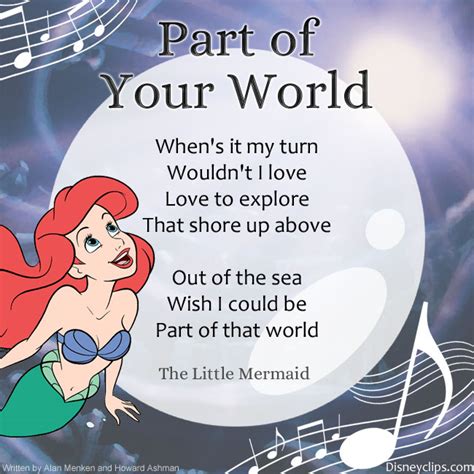 Part of your world lyrics. Jun 3, 2023 · The Little Mermaid - Part of Your World - Halle BaileyStream "Part of Your World".Follow Halle Bailey:https://www.instagram.com/hallebailey/https://twitter.c... 