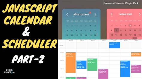 Part2Javascript calendar,events,booking and scheduler in Javascript