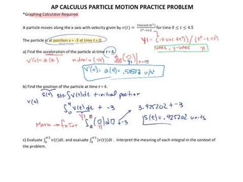 Particle Motion for AP* Calculus Applied Practice