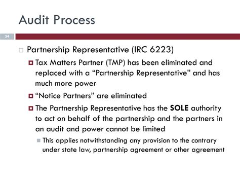 Partnership Representative (IRC 6223): New Rules and Regulations