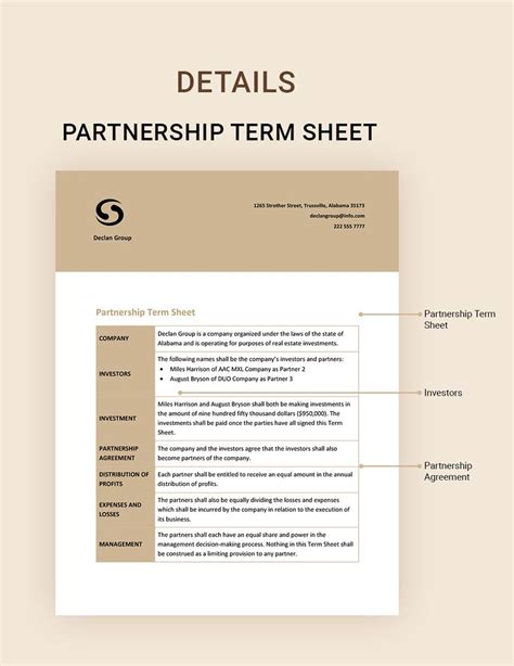 Partnership Term Sheet Template Download in Word, Google Docs