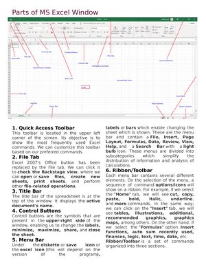 Parts Of MS Excel Window Javatpoint, 44 OFF