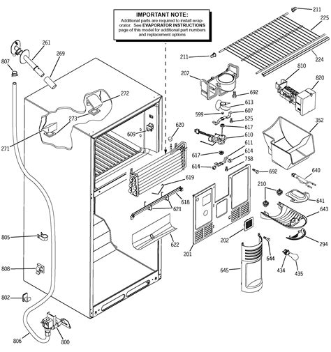 Parts for GE GTS21KCXAWW: Freezer Section Parts