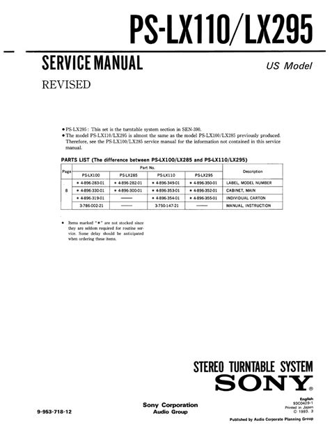 Parts list manual sony ps lx110 ps lx265 stereo turntable system. - Manuale del metal detector fisher 1235 x fisher 1235 x metal detector manual.