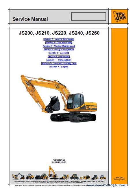 Parts manual for jcb excavator 220. - L'art de faire passer le dollar vol 1.