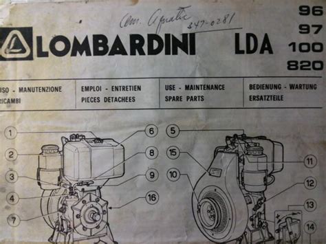 Parts manual for lombardini 10ld engine. - Tecalemit 2 post vehicle lift manual.
