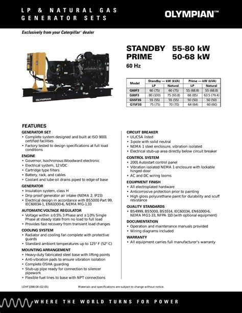 Parts manual for olympian gep33 generator set. - Cat it12f with 3114 engine service manual.