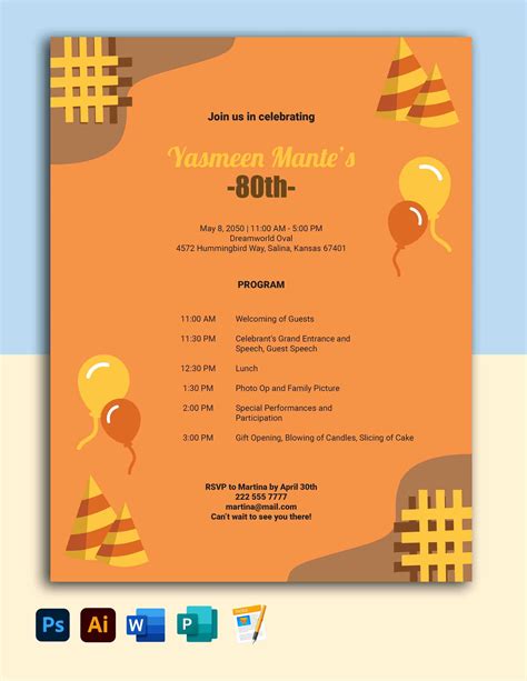 Party Program Template