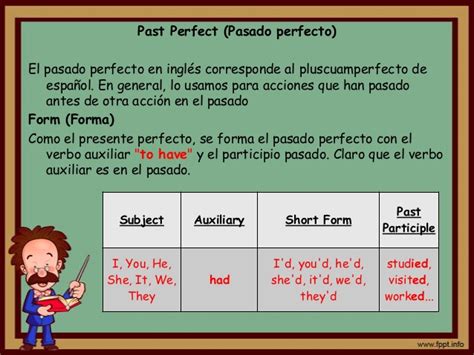 En español, también debemos usar el equivalente al verbo “to have”, que para hablar del pretérito perfecto sería HABER, y el pasado participio del verbo que necesitamos. El verbo “HABER” es un verbo irregula r, así que debemos ser cuidadosos con su conjugación. . 