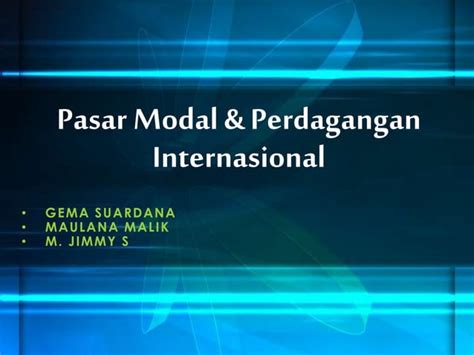 Pasar Modal Internasional