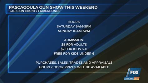 November gun shows including dates, times, admission, contact information, ... Pascagoula Gun Show. Jackson County Pascagoula Fairgrounds. Pascagoula, MS. Nov 4th ... . 