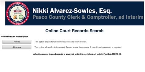 Online Court Records Search Please select an a