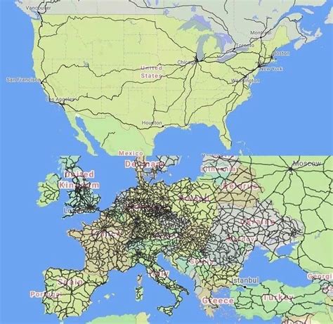 Passenger trains in the United States vs Europe