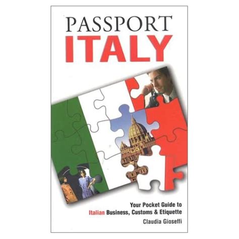 Passport italy your pocket guide to italian business customs etiquette passport to the world paperback. - Takeuchi tb015 kompaktbagger werkstatt service reparaturanleitung.