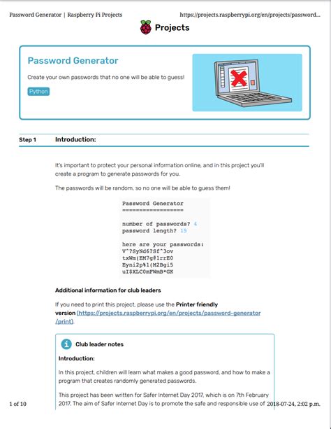 Password Generator Raspberry Pi.