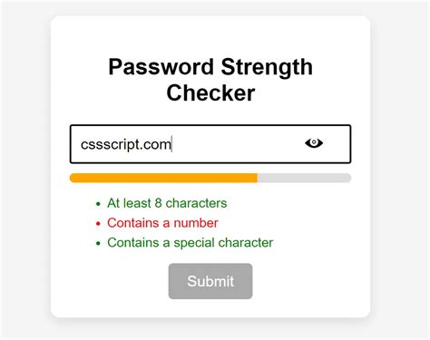 Password complexity checker.  Our Password Strength Checker Tool is designed to help yo...