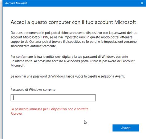 Password di windows corrente - Microsoft Community