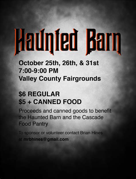 Past Event: Haunted Barn 2024 - Cascade Chamber of Commerce