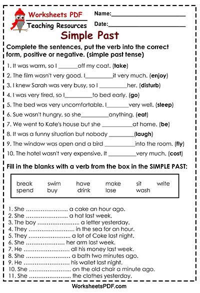 Past Simple Regular English grammar fill in the blanks exercises with