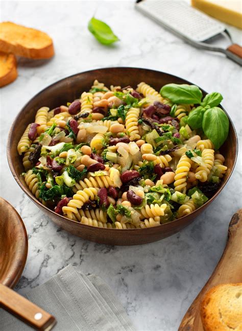 Pasta with Escarole and Two Beans - The Vegan Atlas