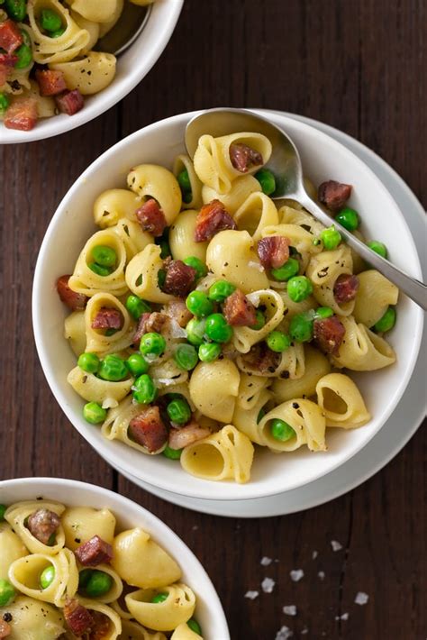 Pasta with Peas and Pancetta · My Three Seasons