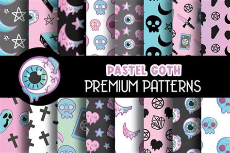 Pastel Goth Digital Papers Pattern - Creative Fabrica