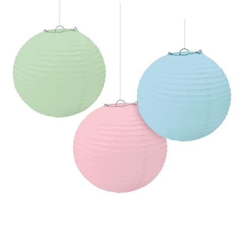 Pastel Paper Lanterns, 9.5in, 3ct Party City