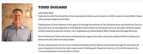 Pastor bio on instagram