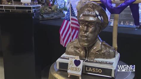 Pastor honors fallen CPD officer Andres Vasquez Lasso with sculpture