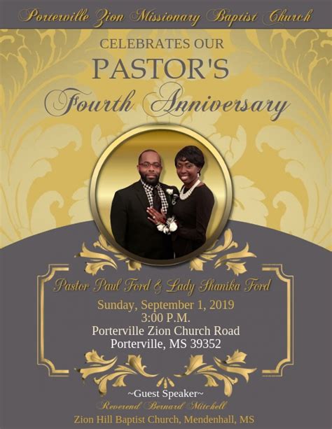 Pastoral Anniversary Program Template