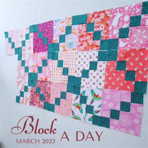 Download Pat Sloan LAYOUT Sweet Childhood memories ***** *** Cheerful - March Block a Day! ** * I have one of my extras made! Let's see if I can stay ahead. Every day in March make one of these simple blocks! It's a fun way to explore your fabric collection. I'm using a dfiferent pink each day paired with my Porch Swing Fabric in Teal https .... 