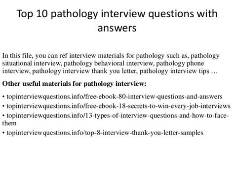 Pathology Interview Questions And Answers