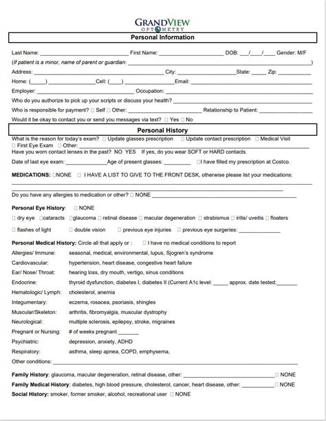 Patient Forms Grandview Optometry