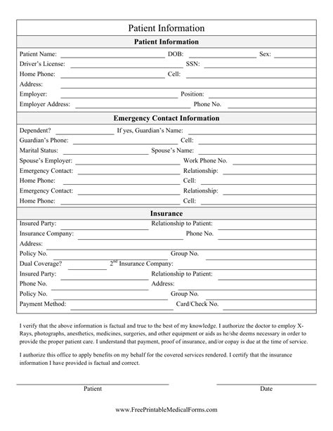 Patient Information Sheet Template Addictionary