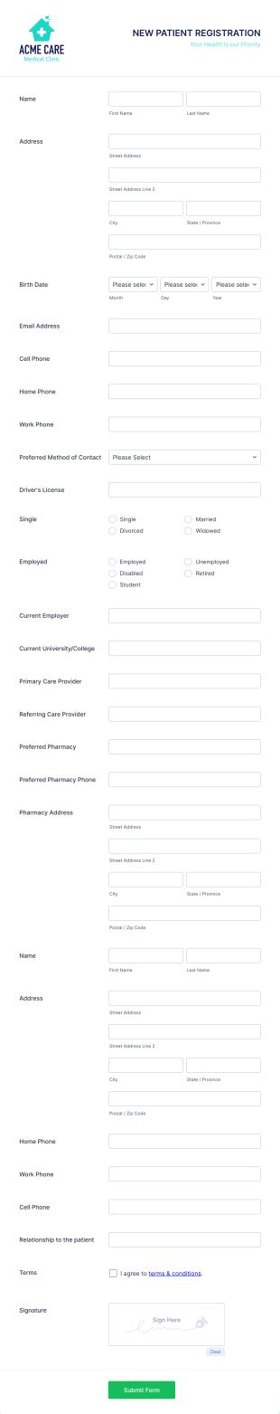 Patient Registration Form Template JotForm