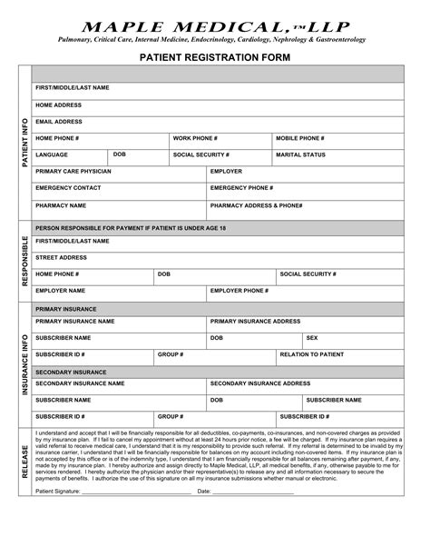 Patient Registration Forms