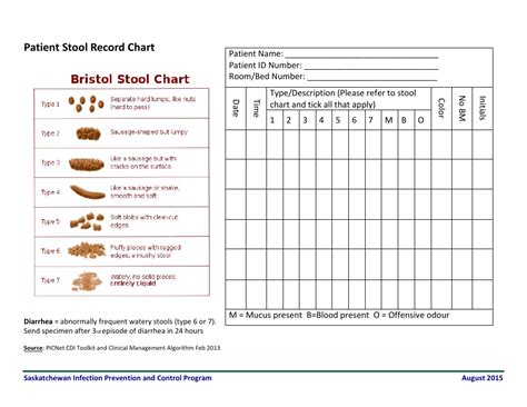 Patient Stool Record Chart Bowel Movement Chart Chart Bristol Stool Chart