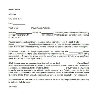 Patient Termination Letter Due To Behavior Template in Google Docs