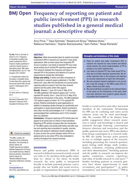 Patient and public involvement in basic science research ... - The BMJ