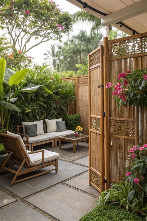 Patio windbreak screens.  See natural & portable wind blocking ideas for your pati...