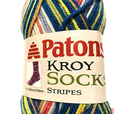 Patons Kroy Socks Yarn 1 PLY Wool 55135 Sailor Stripes Lot