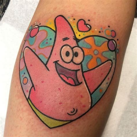 Patrick Star tattoo done by Justin at California Rose Tattoo Gallery