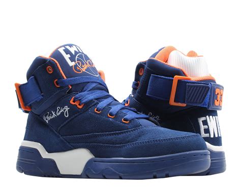 Patrick ewing shoes. The flagship Ewing Athletics shoe, the 33 HI is an exact retro of the 1990 original, and features a classic reversible ankle strap that can be worn on the front or back of the shoe, and a full length PU midsole for cushioning. ... Patrick wore the shoe during the 1990 season and enjoyed his best season as a pro, averaging 28.6 … 