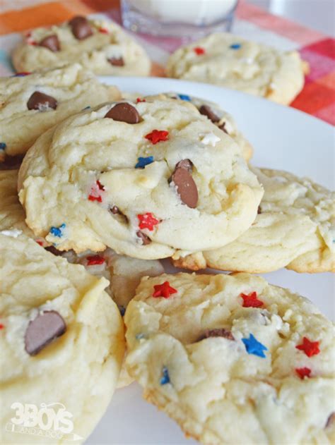 Patriotic Cake Mix Cookies Recipe - Meat and Three Meals