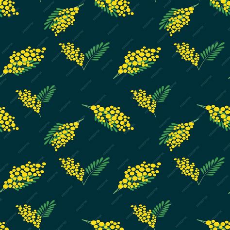 Pattern ミモザ イラスト 壁紙 花 花 壁紙