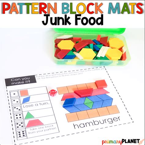 Pattern Blocks Math Games Junk Food Pattern Block Mats Math