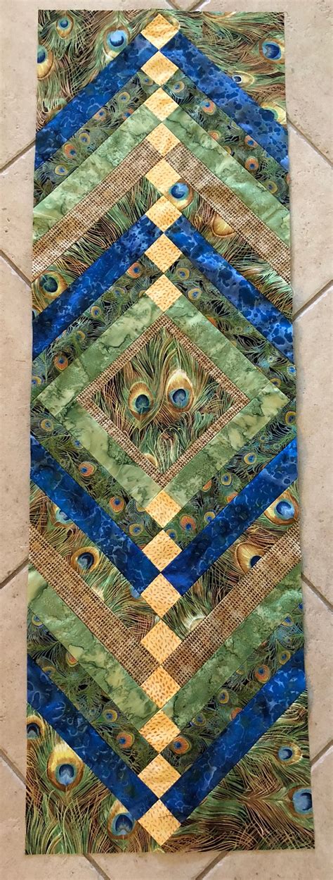 Pattern Christmas Cardinal/peacock Chevron Style Table Runner Etsy