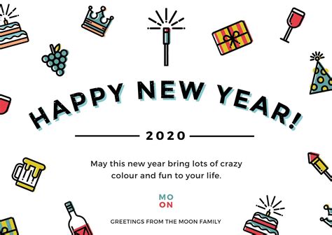 Pattern Illustration New Year Card - Templates by Canva