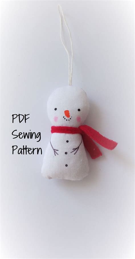 Pattern Snowman with Hat and Scarf PDF Tutorial Stuffed Etsy in 2021